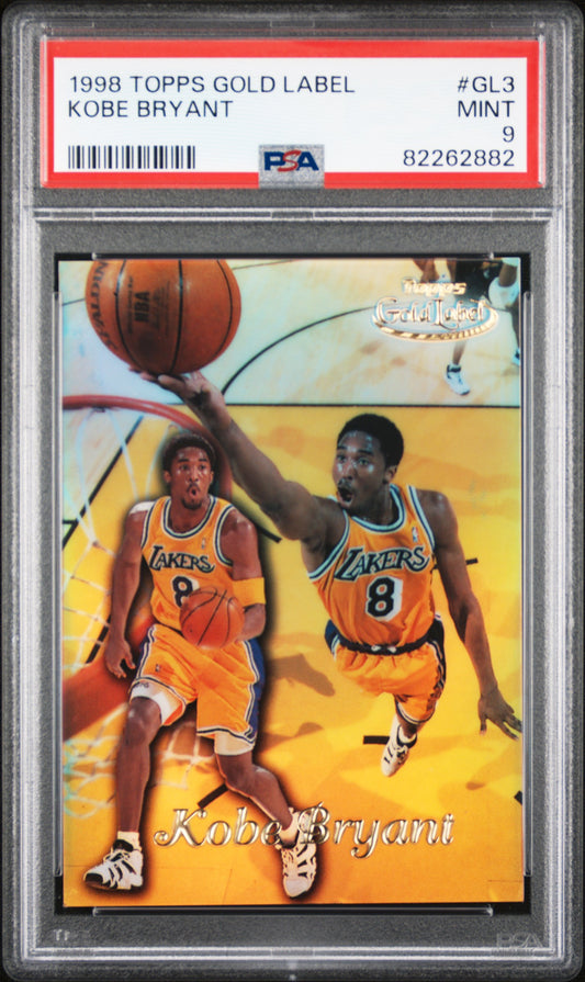 Graded 1998 Topps Gold Label Kobe Bryant #GL3 Basketball Card PSA 9 Mint