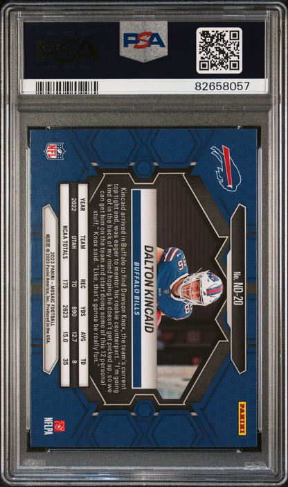 Graded 2023 Panini Mosaic Dalton Kincaid #ND20 Rookie RC Football Card PSA 10 Gem Mint