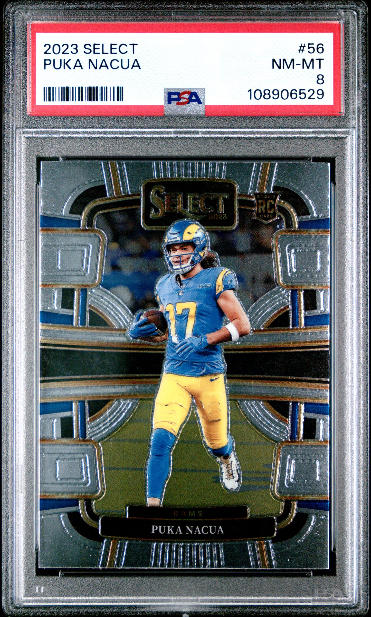 Graded 2023 Panini Select Puka Nacua #56 Rookie RC Football Card PSA 8 Near Mint