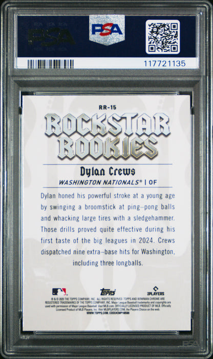 Graded 2025 Topps Bowman Dylan Crews #RR15 Rockstar Rookies Rookie RC Baseball Card PSA 10 Gem Mint