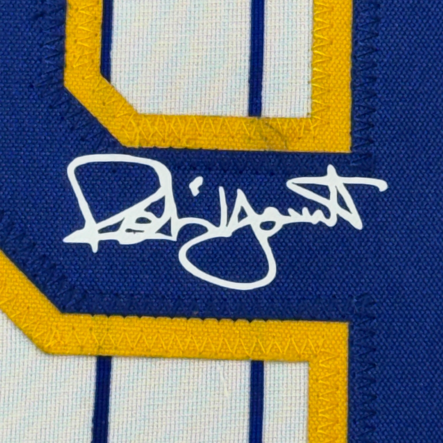 Framed Facsimile Autographed Robin Yount 35x39 Milwaukee Pinstripe Reprint Laser Auto Baseball Jersey