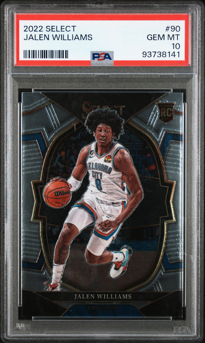 Graded 2022 Panini Select Jalen Williams #90 Rookie RC Basketball Card PSA 10 Gem Mint