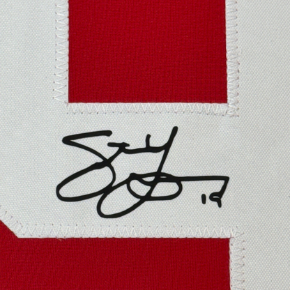 Framed Facsimile Autographed Steve Yzerman 35x39 Detroit Red Reprint Laser Auto Hockey Jersey