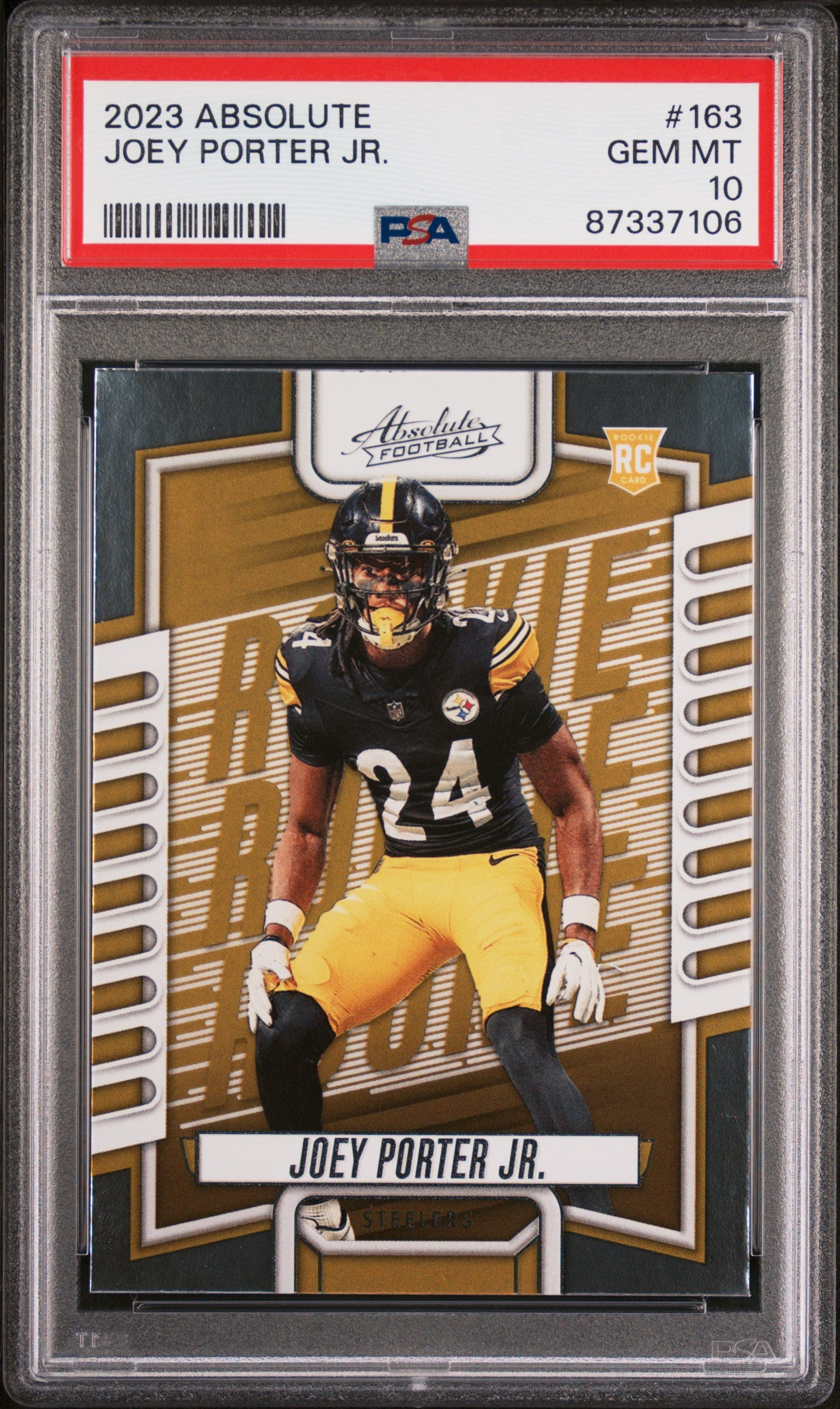 Graded 2023 Panini Absolute Joey Porter Jr #163 Rookie RC Football Card PSA 10 Gem Mint