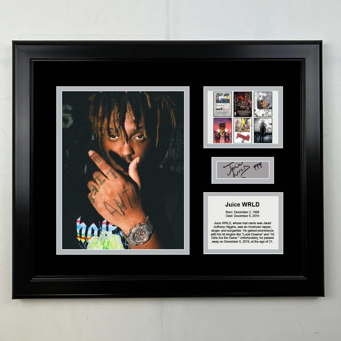 Framed Rapper Facsimile Laser Engraved Signature 14x11 3 Photo Collage