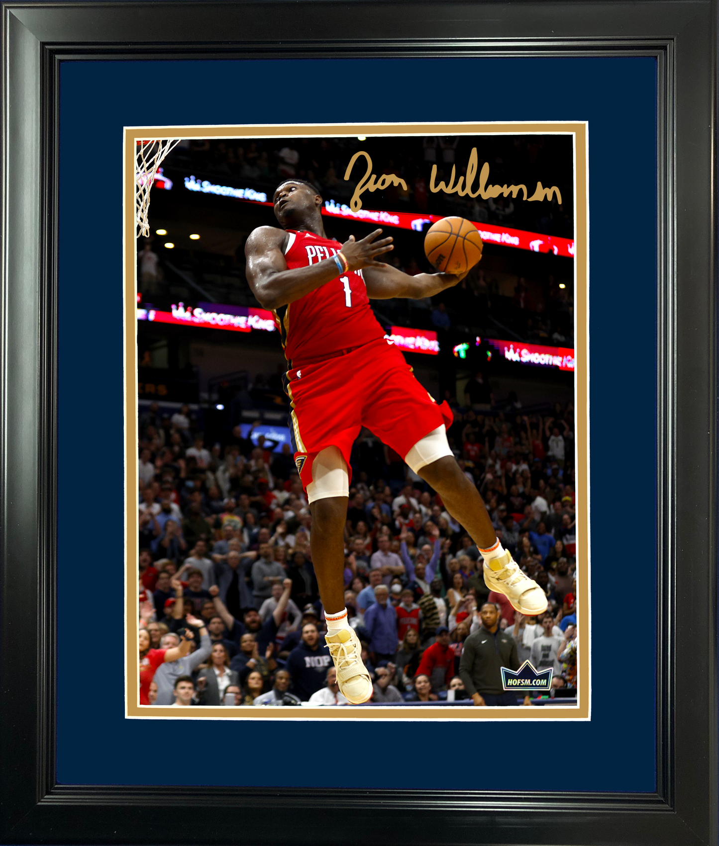 Framed Zion Williamson Facsimile Laser Engraved Signature Auto 11"x14" Basketball Photo HOFSM Holo
