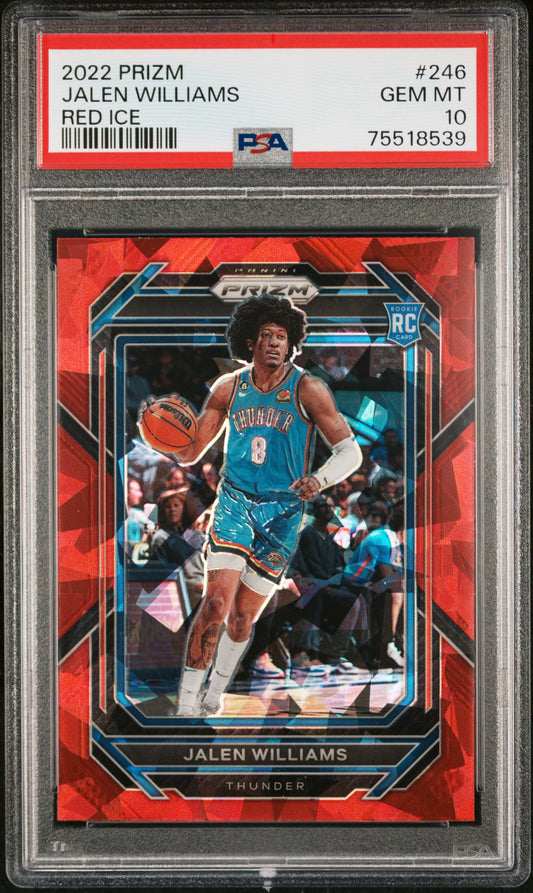 Graded 2022 Panini Prizm Jalen Williams #246 Red Ice Rookie RC Basketball Card PSA 10 Gem Mint