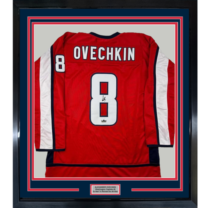 Framed Facsimile Autographed Alexander Ovechkin 35x39 Washington Red Reprint Laser Auto Hockey Jersey