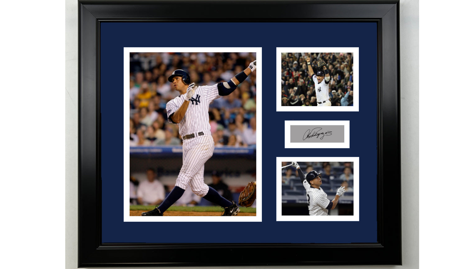 Framed Alex Rodriguez New York Yankees Facsimile Laser Engraved Signature Baseball 14x11 3 Photo Collage