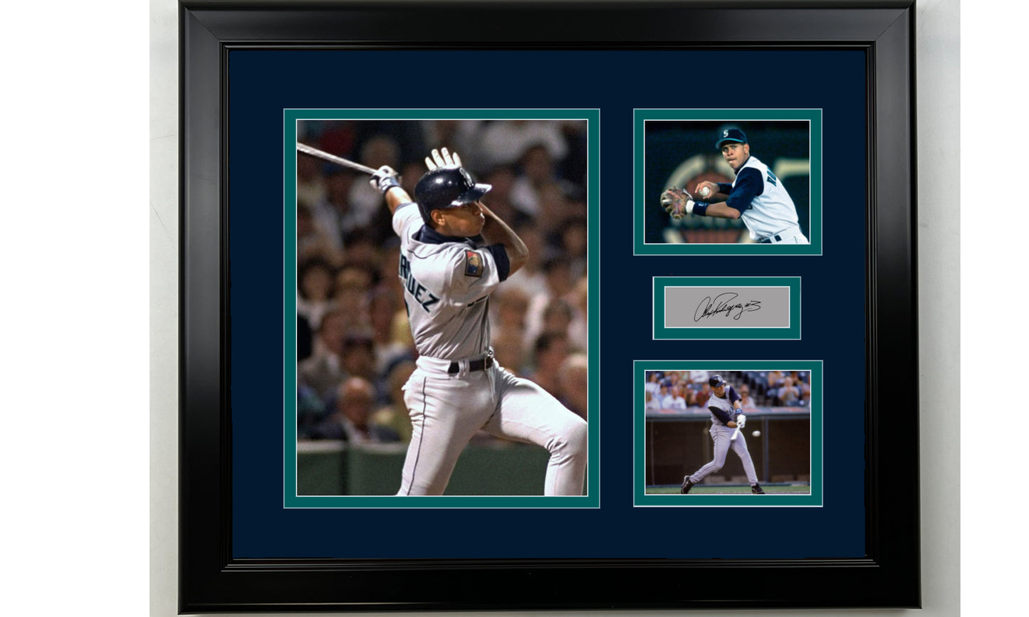 Framed Alex Rodriguez Seattle Mariners Facsimile Laser Engraved Signature Baseball 14x11 3 Photo Collage