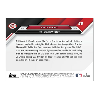 2024 Topps Now Elly De La Cruz #68 Rookie RC Baseball Card