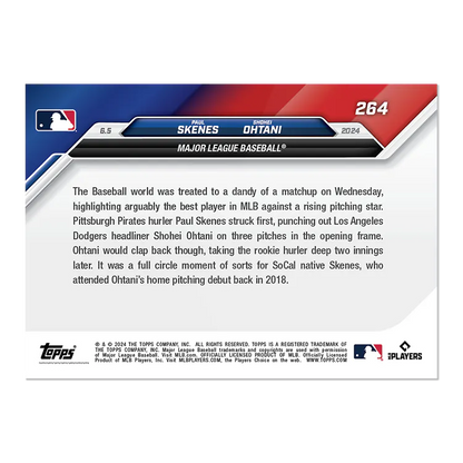 2024 Topps Now Paul Skenes/Shohei Ohtani #264 Purple #/25 Baseball Card