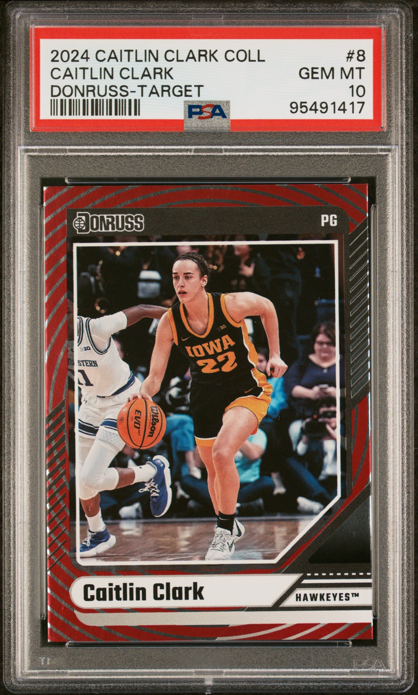 Graded 2024 Panini Caitlin Clark Collection Caitlin Clark #8 Donruss Target Rookie RC Basketball Card PSA 10 Gem Mint