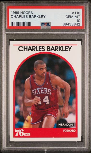 Graded 1989 Hoops Charles Barkley #110 Basketball Card PSA 10 Gem Mint
