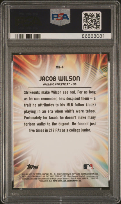 Graded 2023 Topps Bowman Draft Jacob Wilson #MR4 Mood Ring Rookie RC Baseball Card PSA 10 Gem Mint