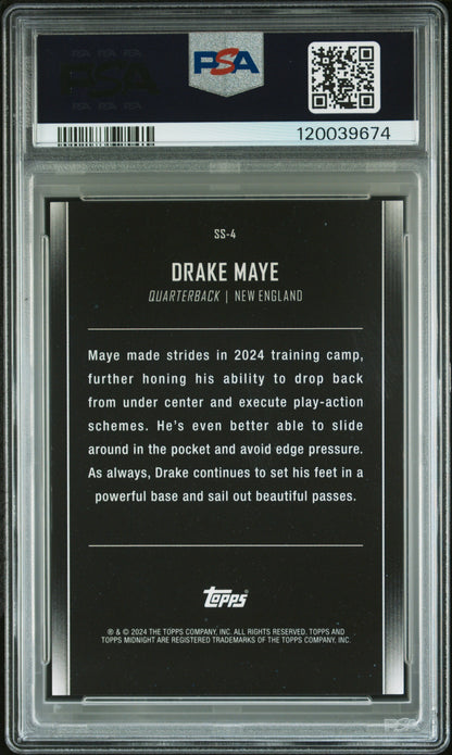 Graded 2024 Topps Midnight Drake Maye #SS4 Star Studded Rookie RC Football Card PSA 10 Gem Mint