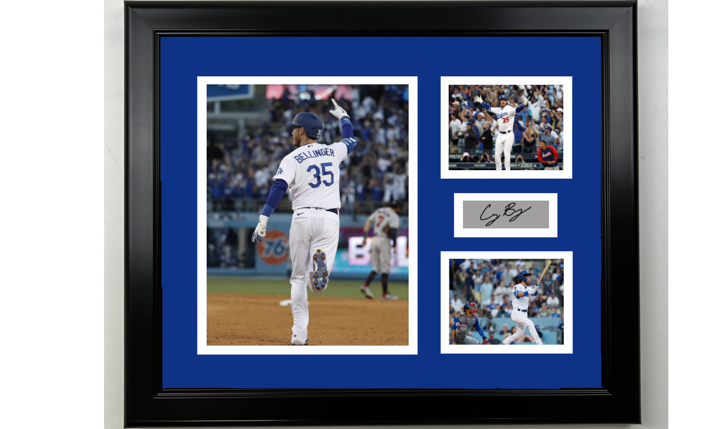 Framed Cody Bellinger Los Angeles Dodgers Facsimile Laser Engraved Signature Baseball 14x11 3 Photo Collage