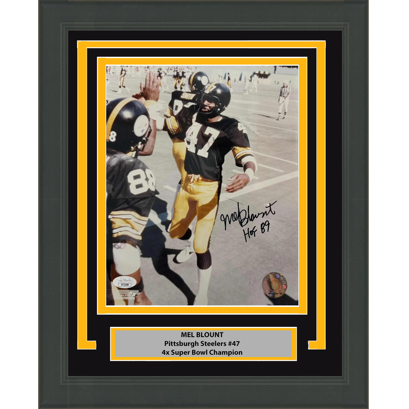 Framed Autographed/Signed Mel Blount "HOF 89" Pittsburgh Steelers 8x10 Football Photo JSA COA