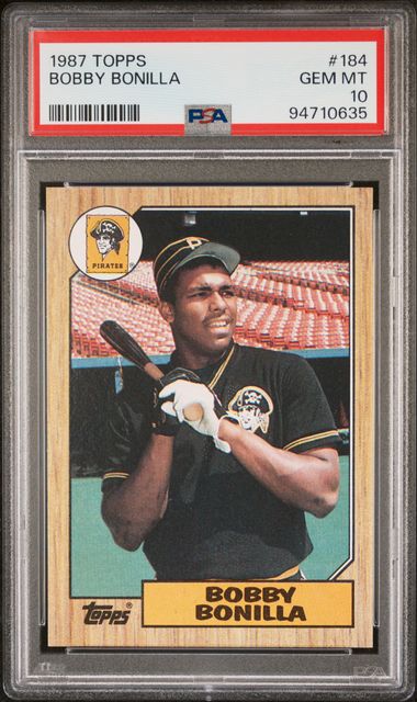 Graded 1987 Topps Bobby Bonilla #184 Rookie RC Baseball Card PSA 10 Gem Mint