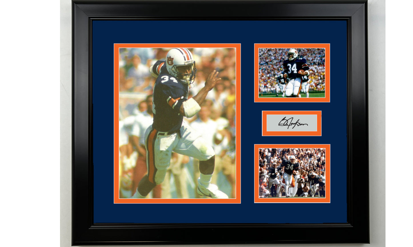 Framed Bo Jackson Auburn Tigers Facsimile Laser Engraved Signature NCAA Football 14x11 3 Photo Collage