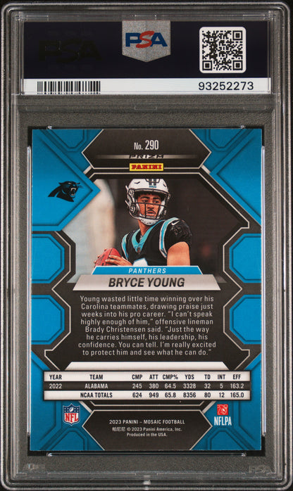 Graded 2023 Panini Mosaic Bryce Young #290 Rookie RC Football Card PSA 10 Gem Mint