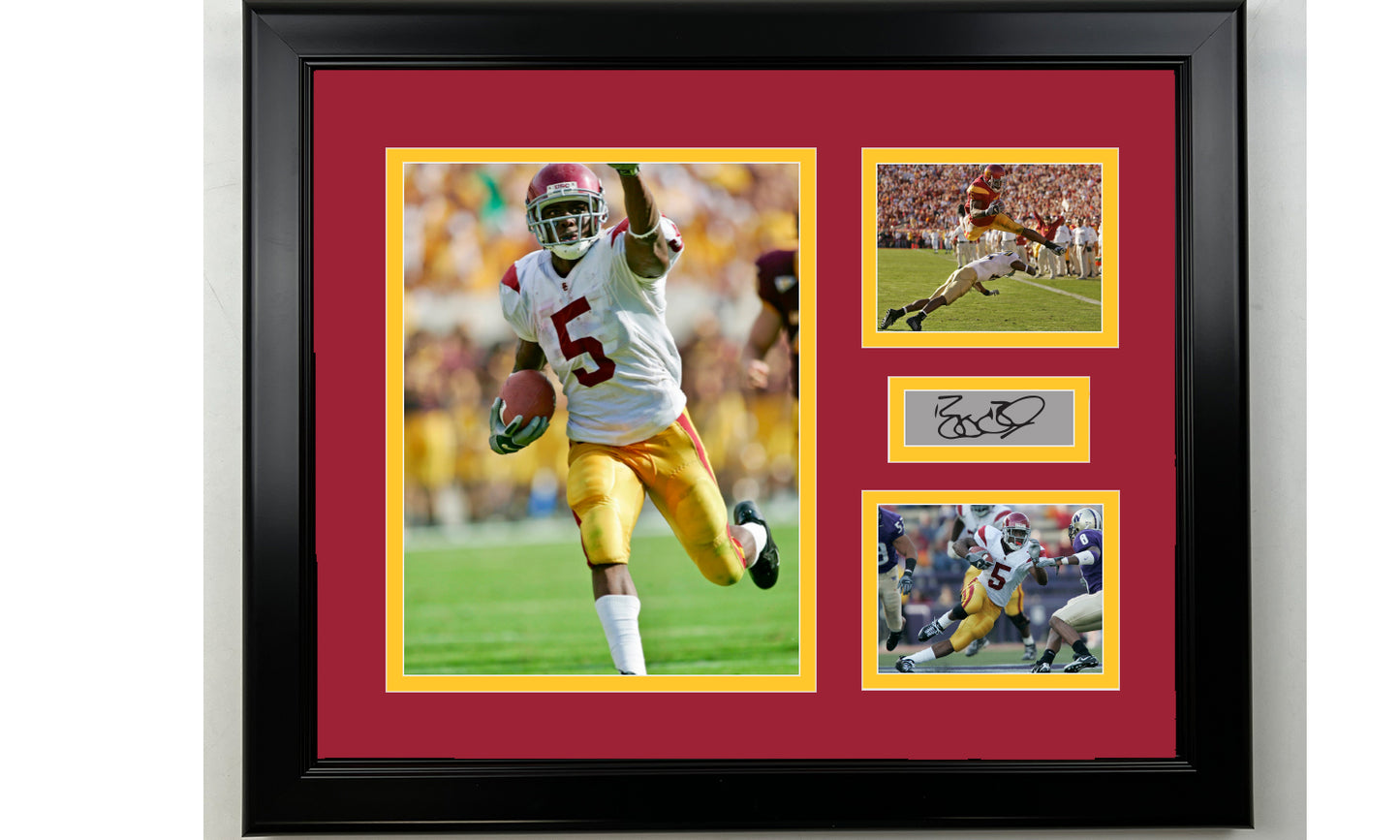 Framed Reggie Bush USC Trojans Facsimile Laser Engraved Signature NCAA Football 14x11 3 Photo Collage