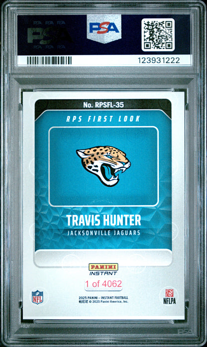 Graded 2025 Panini Instant Travis Hunter #RPSFL35 RPS First Look Rookie RC Football Card PSA 8 Near Mint