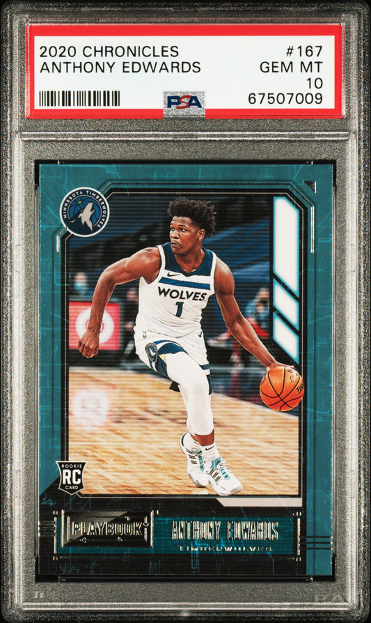 Graded 2020 Panini Chronicles Anthony Edwards #167 Rookie RC Basketball Card PSA 10 Gem Mint