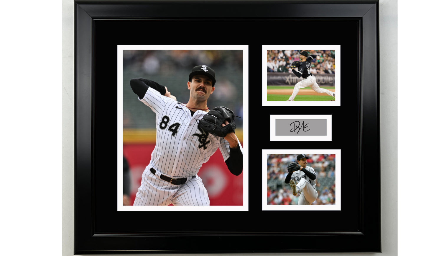 Framed Dylan Cease Chicago White Sox Facsimile Laser Engraved Signature Baseball 14x11 3 Photo Collage