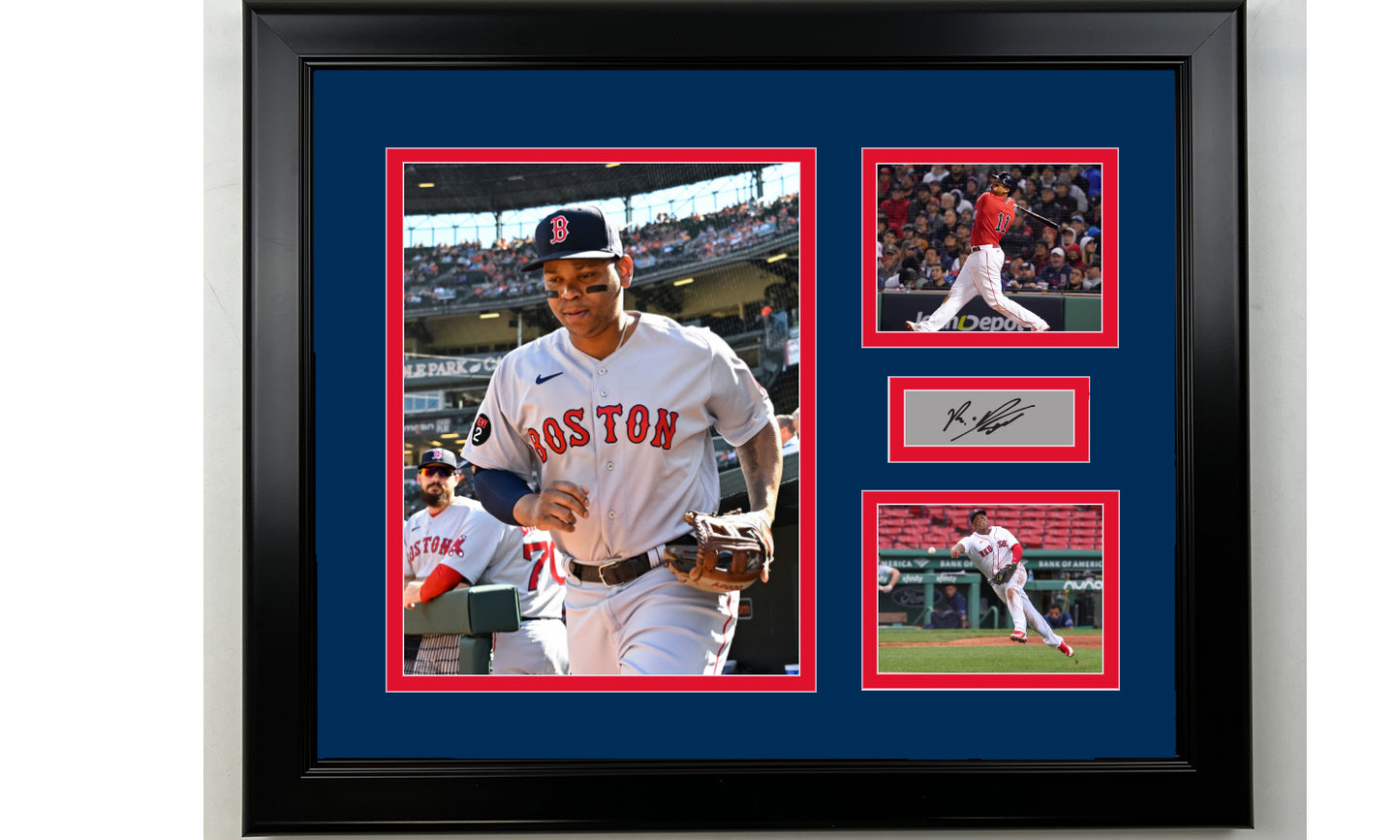 Framed Rafael Devers Boston Red Sox Facsimile Laser Engraved Signature Baseball 14x11 3 Photo Collage