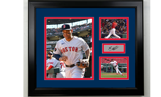 Framed Rafael Devers Boston Red Sox Facsimile Laser Engraved Signature Baseball 14x11 3 Photo Collage