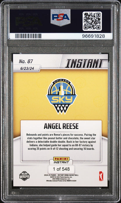 Graded 2024 Panini Instant WNBA Angel Reese #87 Rookie RC Basketball Card PSA 10 Gem Mint