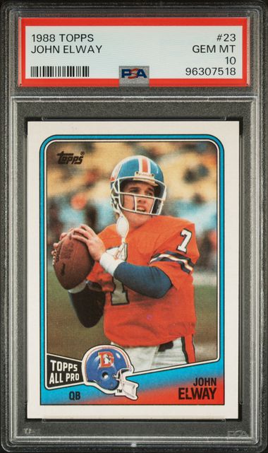 Graded 1988 Topps John Elway #23 Football Card PSA 10 Gem Mint