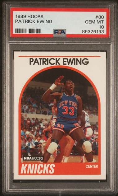 Graded 1989 Hoops Patrick Ewing #80 Basketball Card PSA 10 Gem Mint
