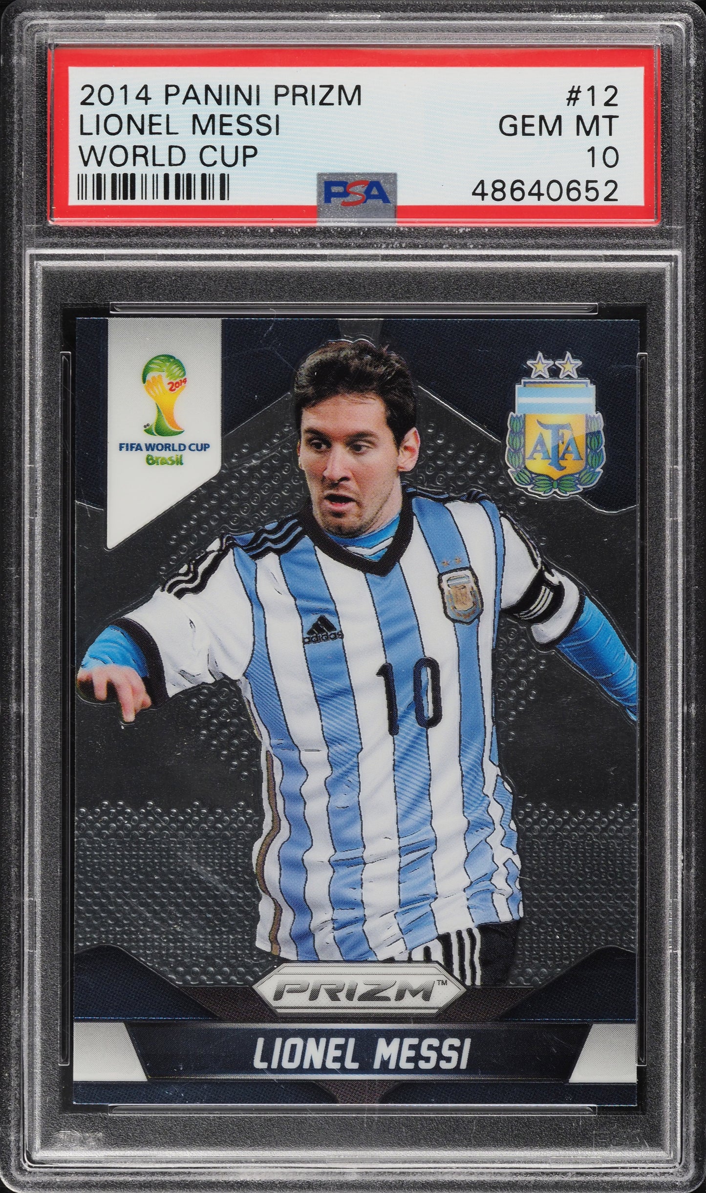 Graded 2014 Panini Prizm Lionel Messi #12 World Cup Soccer Card PSA 10 Gem Mint