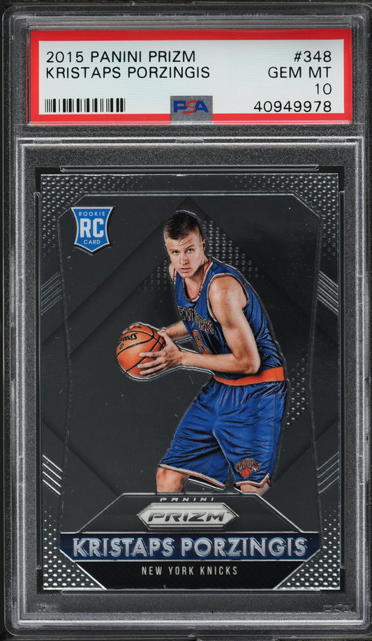 Graded 2015 Panini Prizm Kristaps Porzingis #348 Rookie RC Basketball Card PSA 10 Gem Mint