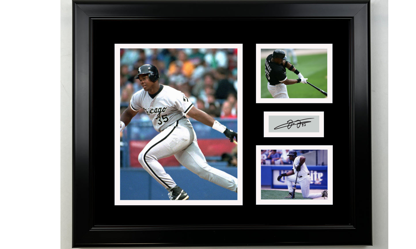 Framed Frank Thomas Chicago White Sox Facsimile Laser Engraved Signature Baseball 14x11 3 Photo Collage