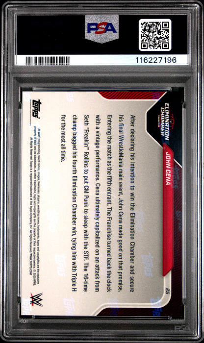 Graded 2025 Topps Now WWE John Cena #25 Wrestling Card PSA 9 Mint