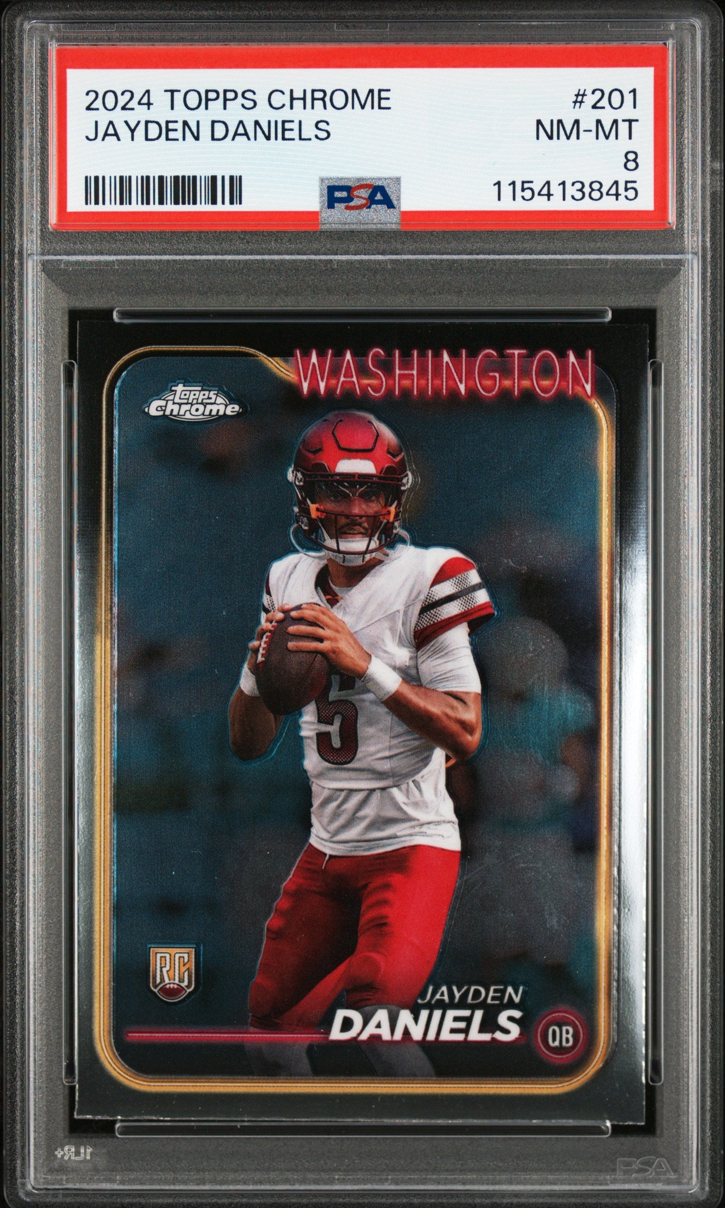 Graded 2024 Topps Chrome Jayden Daniels #201 Rookie RC Football Card PSA 8 Near Mint
