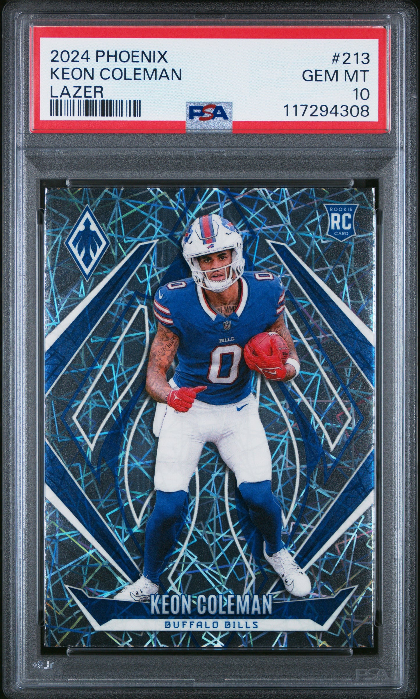 Graded 2024 Panini Phoenix Keon Coleman #213 Lazer Rookie RC Football Card PSA 10 Gem Mint