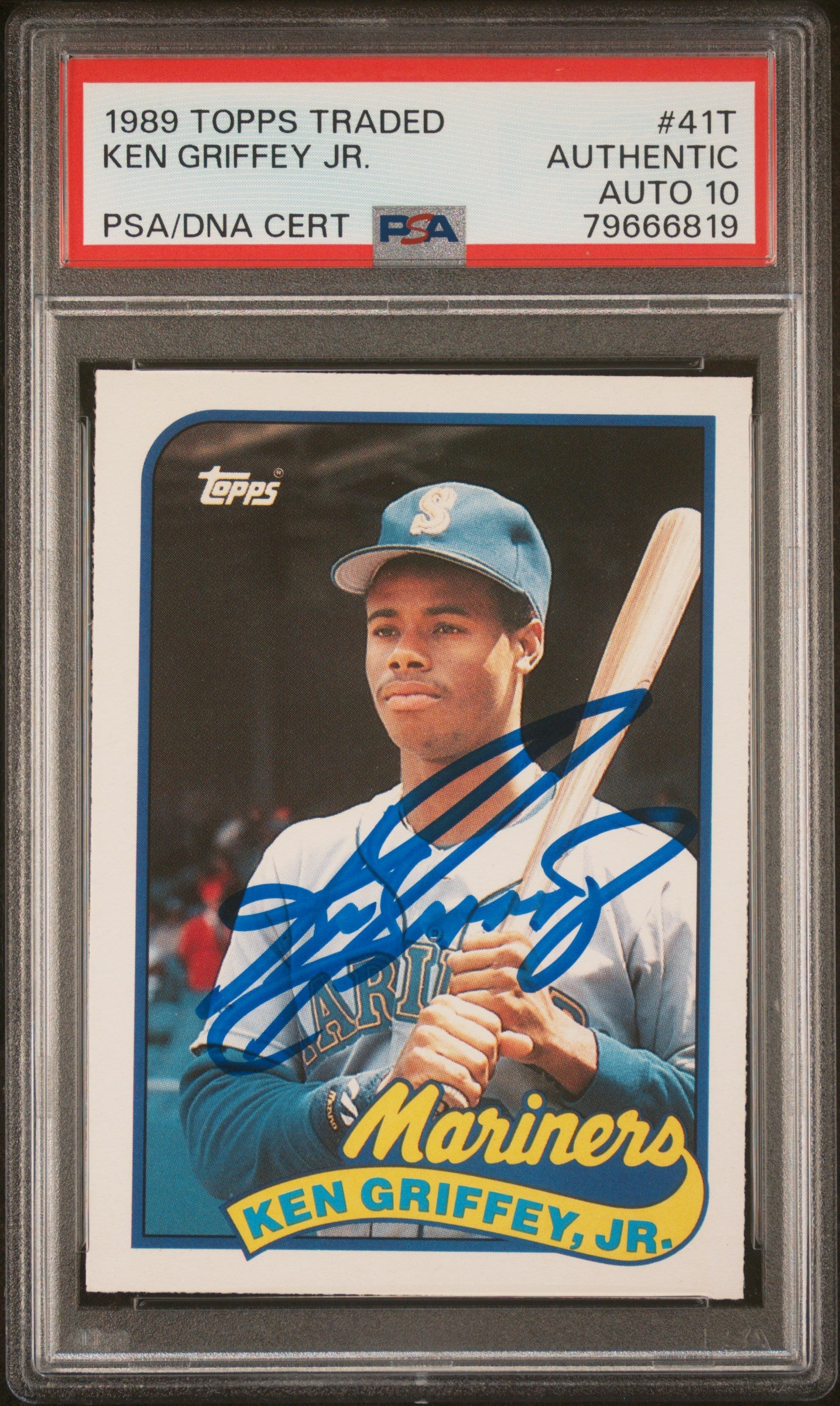 Graded 1989 Topps Traded Ken Griffey Jr. #41T Rookie RC Baseball Card PSA 10 Auto Grade Gem Mint