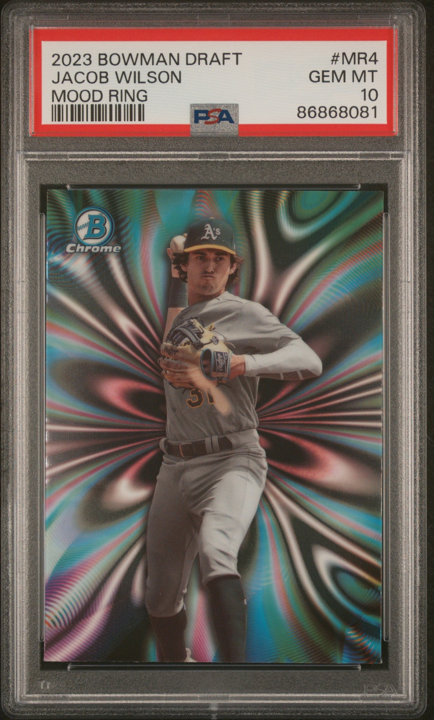 Graded 2023 Topps Bowman Draft Jacob Wilson #MR4 Mood Ring Rookie RC Baseball Card PSA 10 Gem Mint