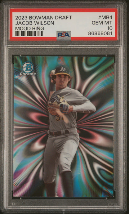 Graded 2023 Topps Bowman Draft Jacob Wilson #MR4 Mood Ring Rookie RC Baseball Card PSA 10 Gem Mint