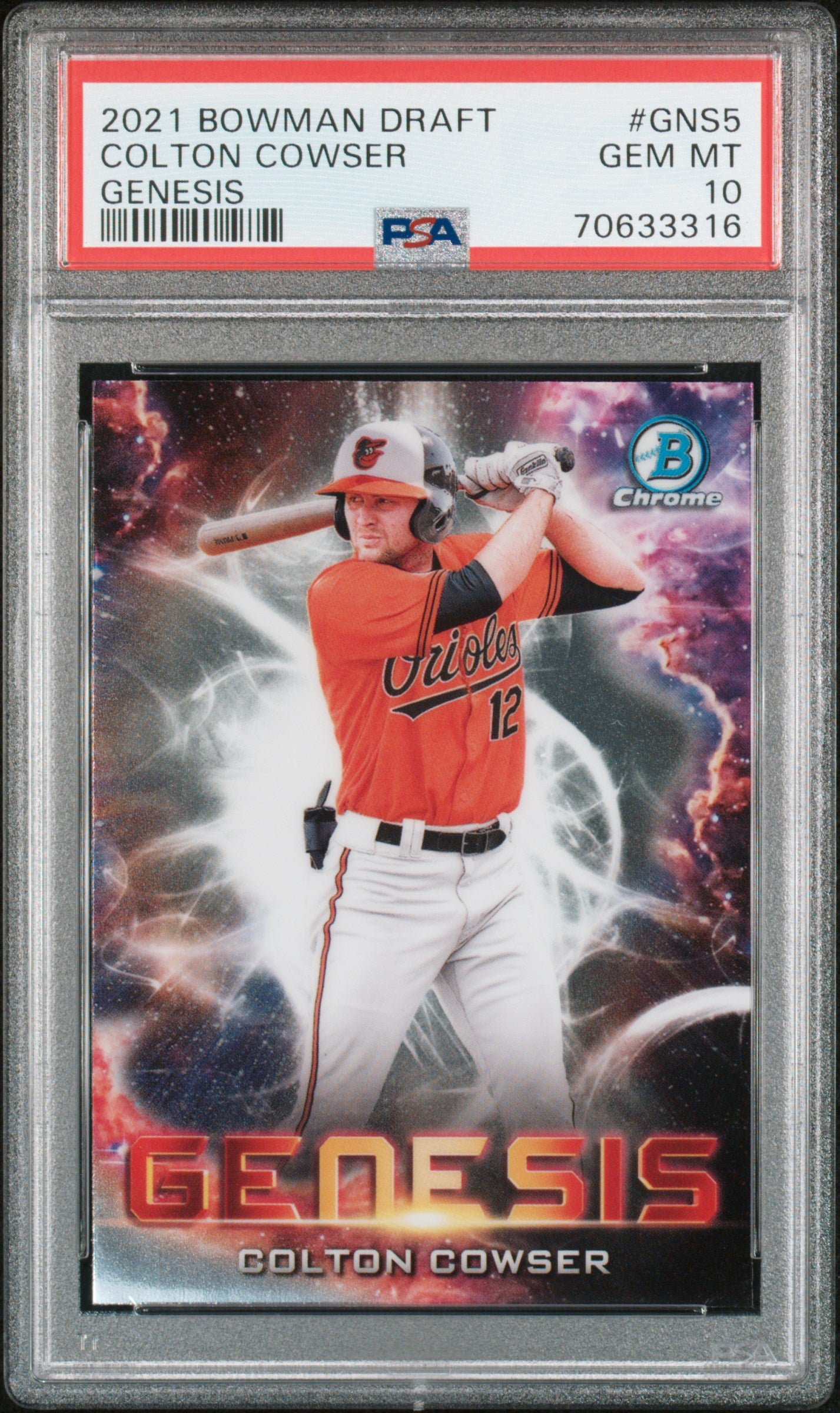 Graded 2021 Topps Bowman Draft Colton Cowser #GNS5 Genesis Rookie RC Baseball Card PSA 10 Gem Mint
