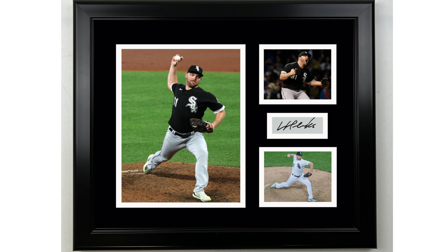 Framed Liam Hendriks Chicago White Sox Facsimile Laser Engraved Signature Baseball 14x11 3 Photo Collage