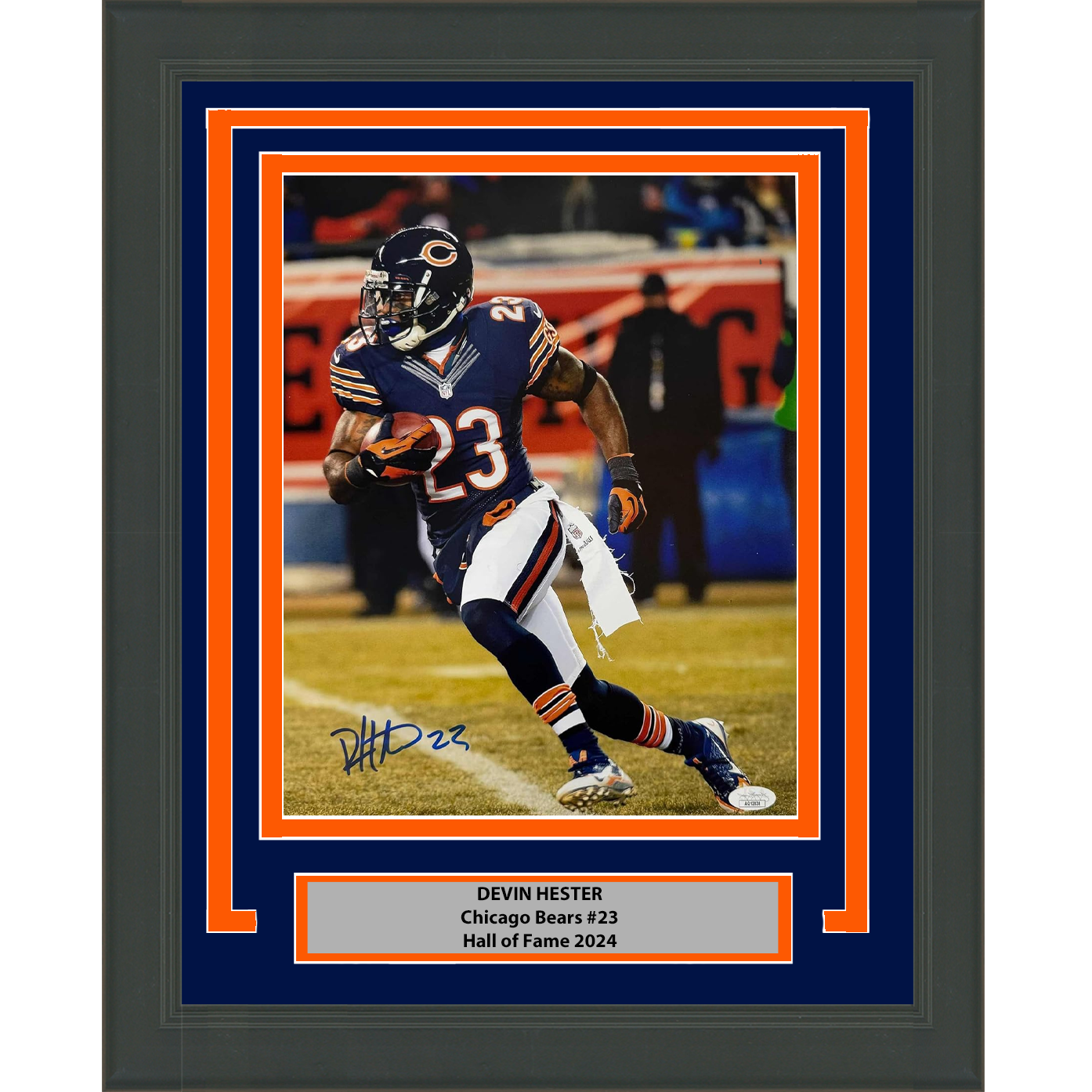 Framed Autographed/Signed Devin Hester Chicago Bears 11x14 Football Photo JSA COA #4