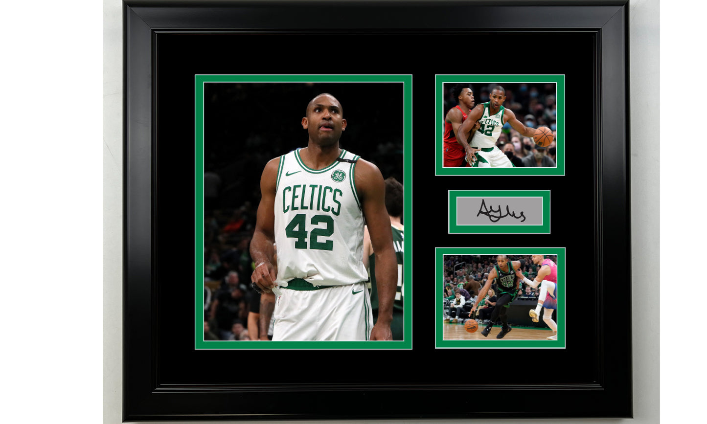 Framed Al Horford Celtics Facsimile Laser Engraved Signature Basketball 14x11 3 Photo Collage