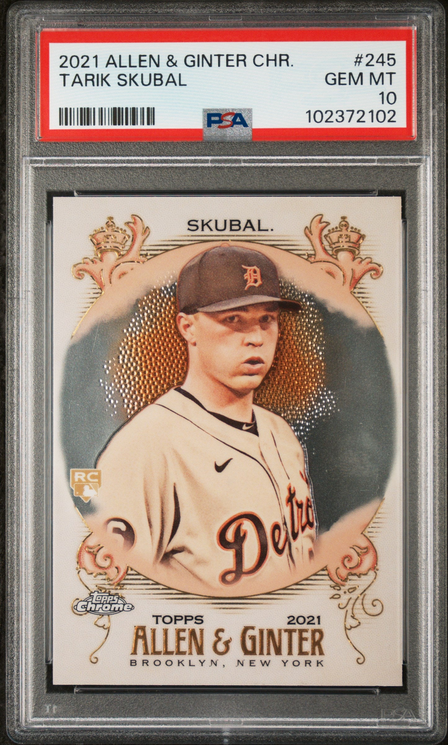 Graded 2021 Topps Allen & Ginter Chrome Tarik Skubal #245 Rookie RC Baseball Card PSA 10 Gem Mint