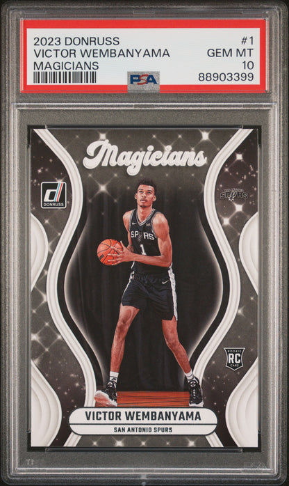 Graded 2023 Panini Donruss Victor Wembanyama #2 Magicians Rookie RC Basketball Card PSA 10 Gem Mint