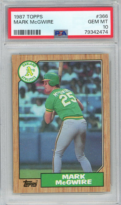 Graded 1987 Topps Mark McGwire #366 Rookie RC Baseball Card PSA 10 Gem Mint